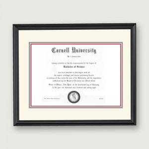 Cornell-Diploma-Frame–Standard-Matting–Black