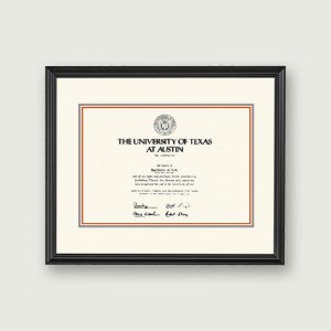 Tex-Diploma-Frame–Standard-Matting–Black